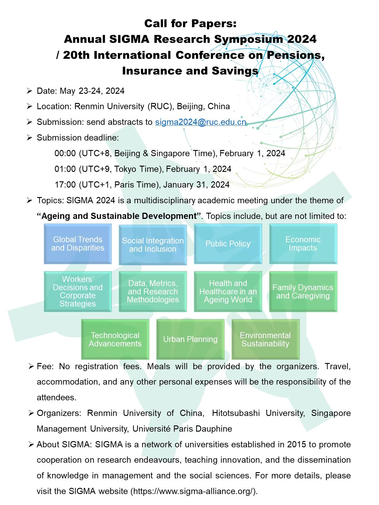 Call for Papers Annual SIGMA Research Symposium 2024 & 20th